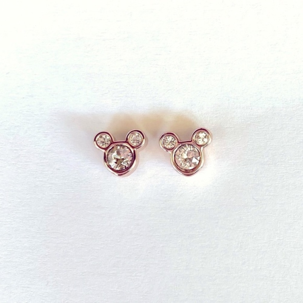 Tiny Mickey Mouse Rhinestone Stud Earrings